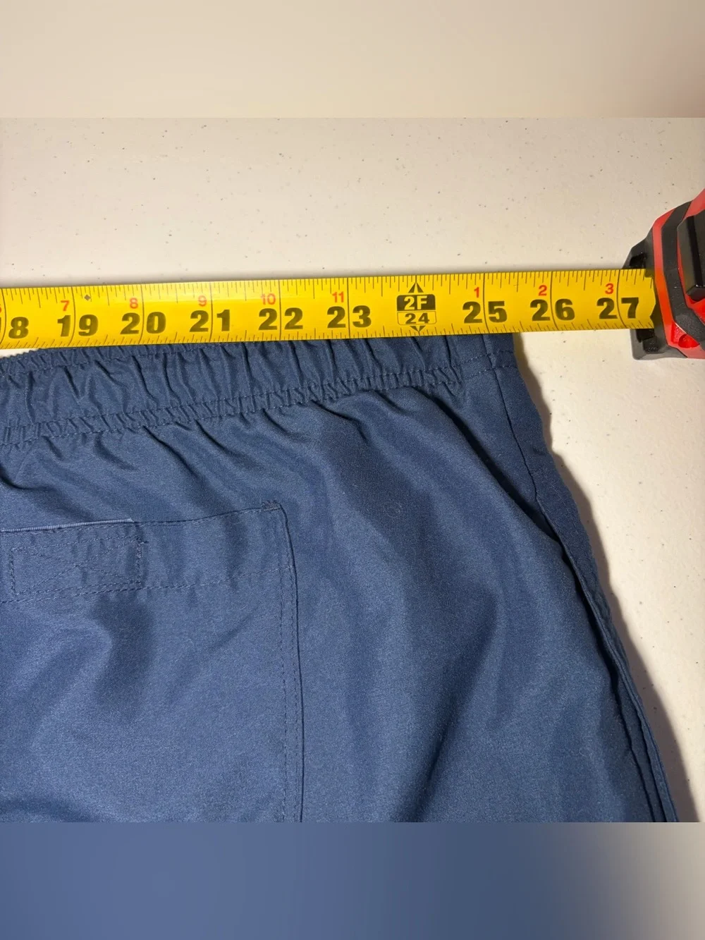 NWT Old Navy Men's 4XL Blue Solid Swim Trunks Elastic Waist Drawstring Lined